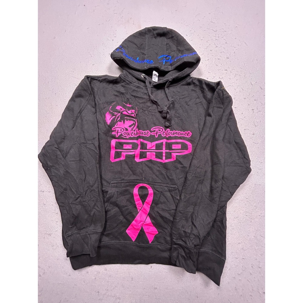 Smart Blanks Powerhouse Performance PHP Hoodie Cotton Poly Black Pink Large Mens